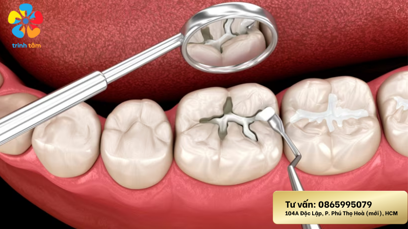 răng bị đen ở mặt trong